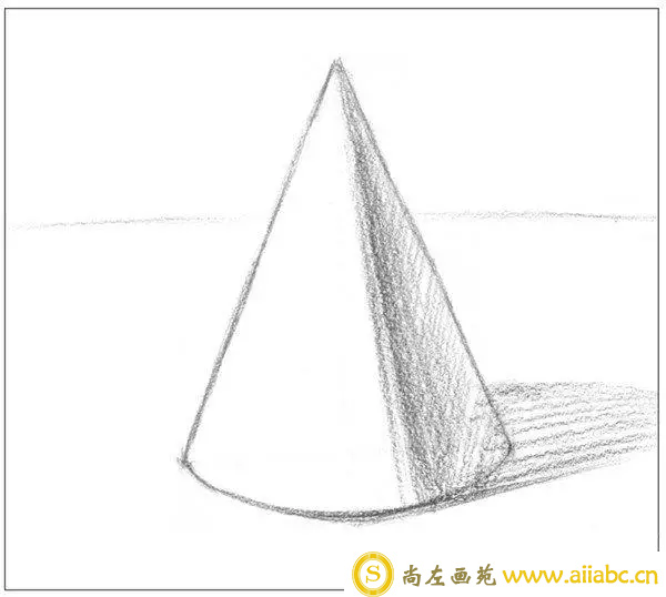素描圆锥体的画法教程