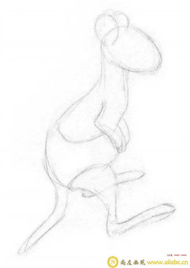 可爱的袋鼠宝宝素描画图片 袋鼠素描手绘教程 袋鼠的画法_