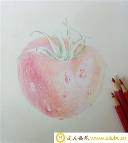 彩铅画西红柿的步骤