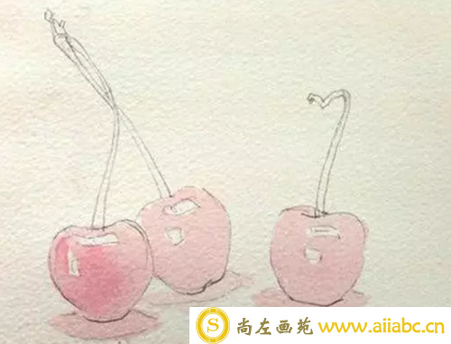 樱桃用水彩怎么画