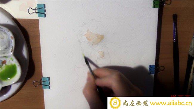 【视频】简单的小王子水彩手绘视频教程 抱着小狐狸的小王子水彩画教程_