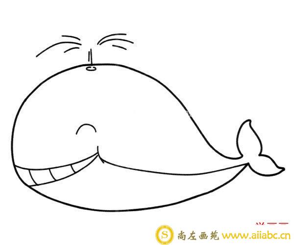开心的鲸鱼简笔画图片