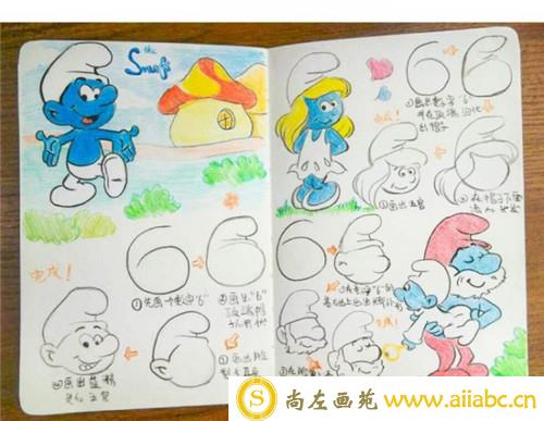 儿童画教程：蓝精灵儿童画
