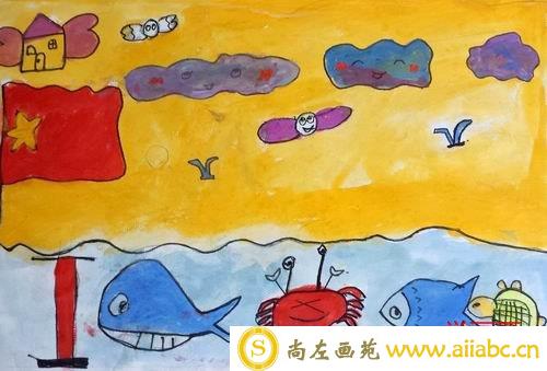 儿童水粉画银奖作品：比赛，参赛年龄7岁