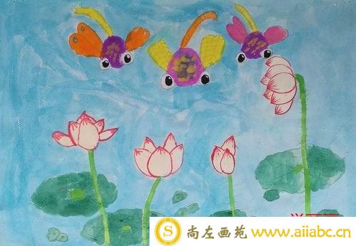 儿童水粉画铜奖作品：找朋友，参赛年龄8岁