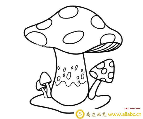 大蘑菇小蘑菇简笔画图片_蘑菇的简单画法