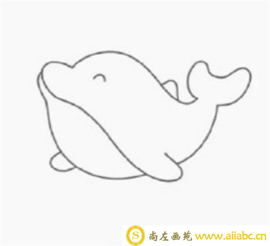 简笔画动物：简笔画海豚的画法教程