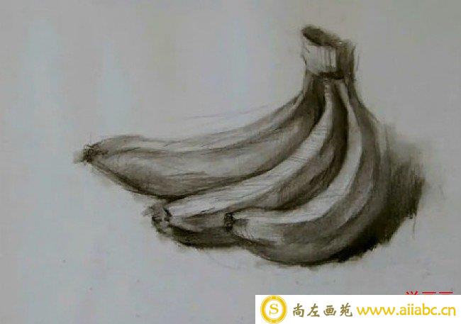 香蕉素描画怎么画 水果香蕉素描画画法 香蕉的素描教程图片_