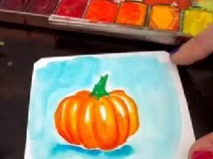 水彩画入门教程 简单的南瓜水彩画画法