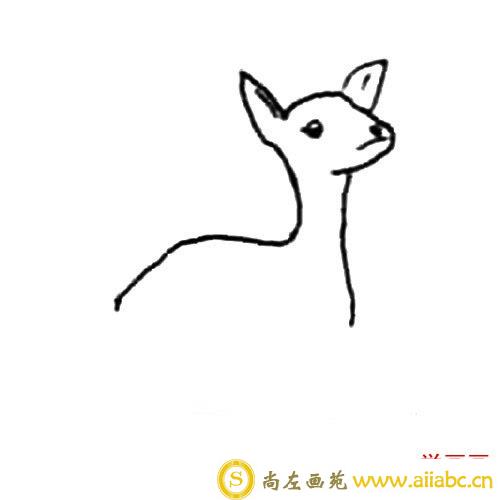 可爱动物麋鹿简笔画