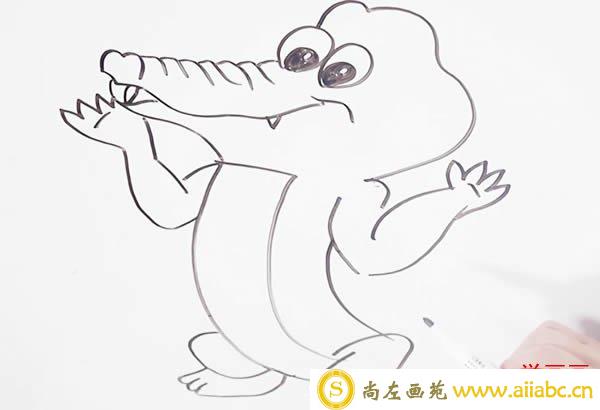 卡通鳄鱼简笔画步骤图解
