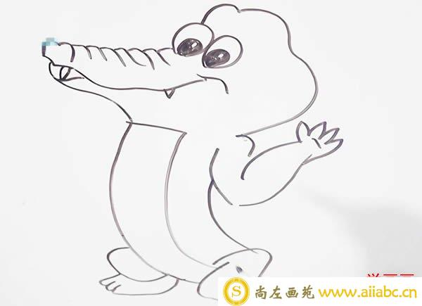 卡通鳄鱼简笔画步骤图解