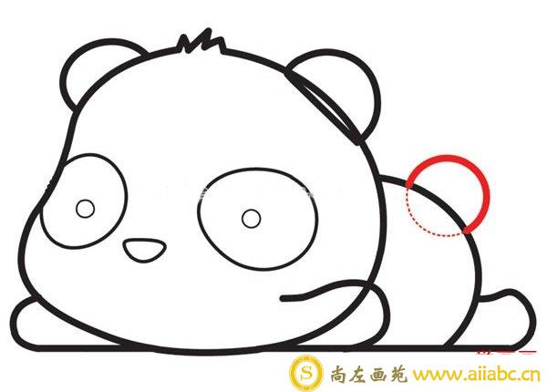 可爱的大熊猫简笔画步骤11