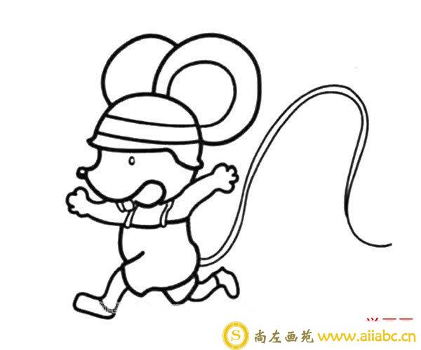 带着帽子的可爱小老鼠简笔画