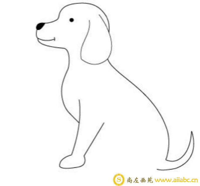 一只可爱的小狗怎么画?小狗的简笔画  可爱的小狗的手绘画教程_