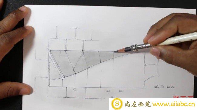 【铅笔素描立体3D画】逼真的隧道立体画素描画 简单的立体画画法_