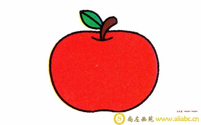 红苹果简笔画步骤图片_红苹果怎么画