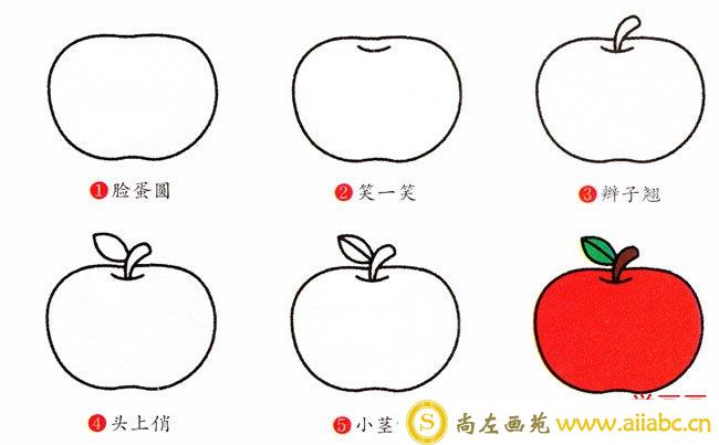 红苹果简笔画步骤图片_红苹果怎么画