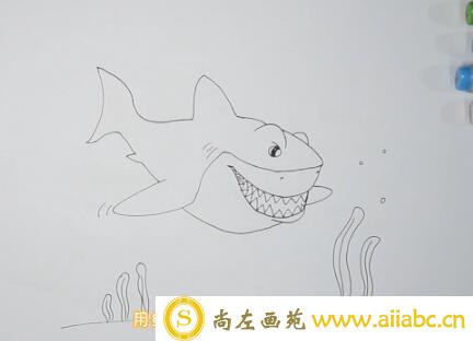 巨型鲨鱼简笔画怎么画？巨型鲨鱼简笔画步骤教程