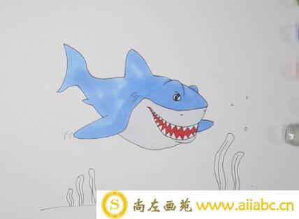 巨型鲨鱼简笔画怎么画？巨型鲨鱼简笔画步骤教程