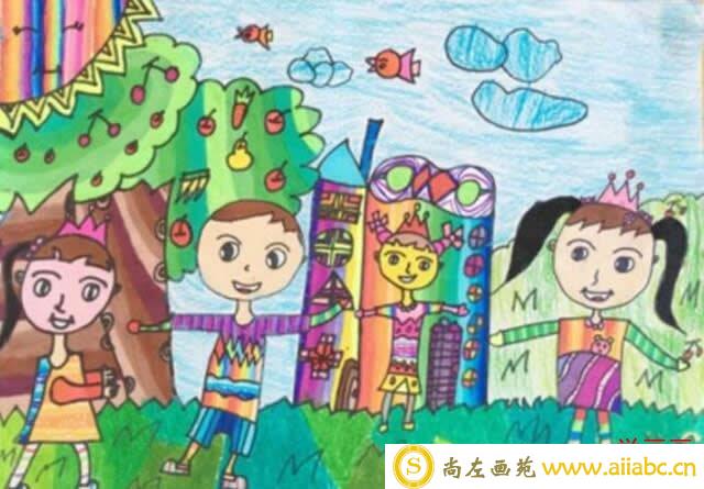 小学生清明节踏青郊游主题儿童画 - 清明节踏青图片怎么画