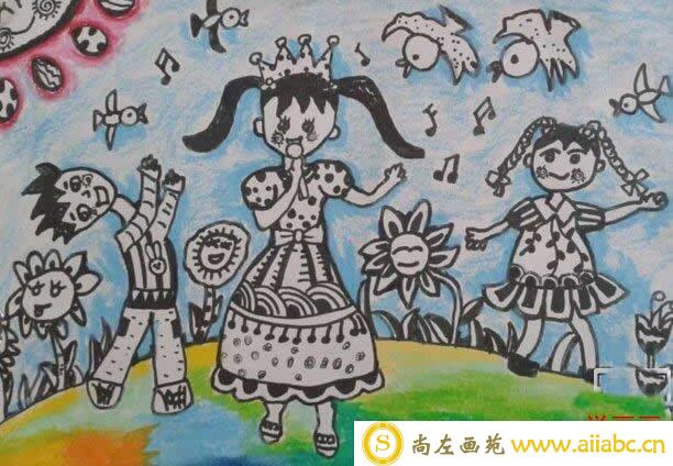 庆祝六一儿童节的儿童画 - 开心的六一画画作品