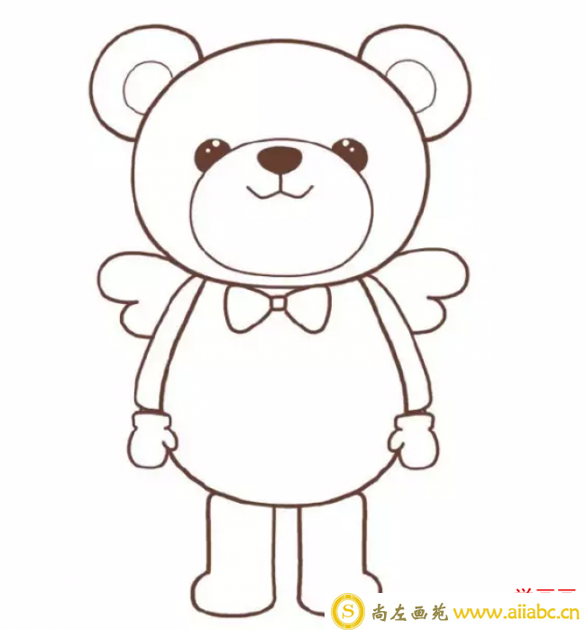 可爱的小飞熊简笔画教程 可爱的熊简笔画画法 带翅膀的熊骑士怎么画_