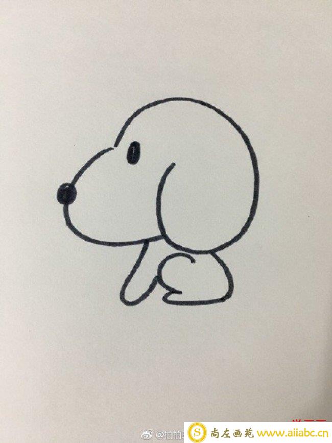 很萌很可爱的小狗简笔画画法 超可爱的狗狗卡通画绘画教程 卡通小狗怎么画_
