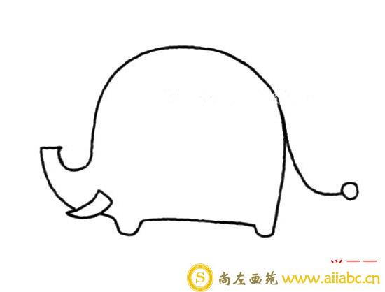 可爱的大象简笔画画法步骤图片