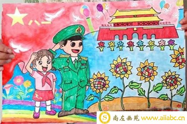 关于建军节的儿童画 一等奖儿童画作品欣赏