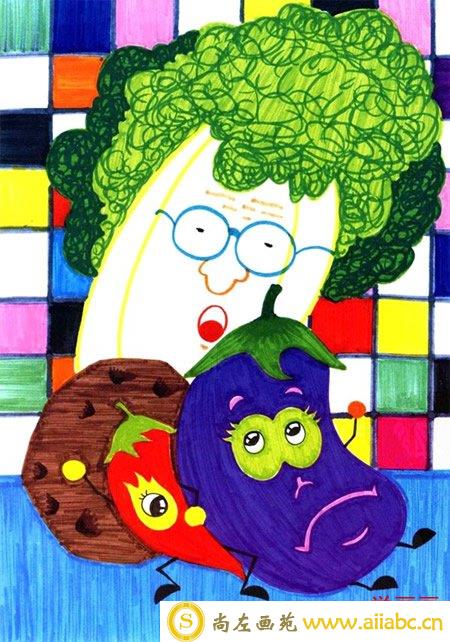 【蔬菜水彩画步骤图】小学生蔬菜创意儿童画