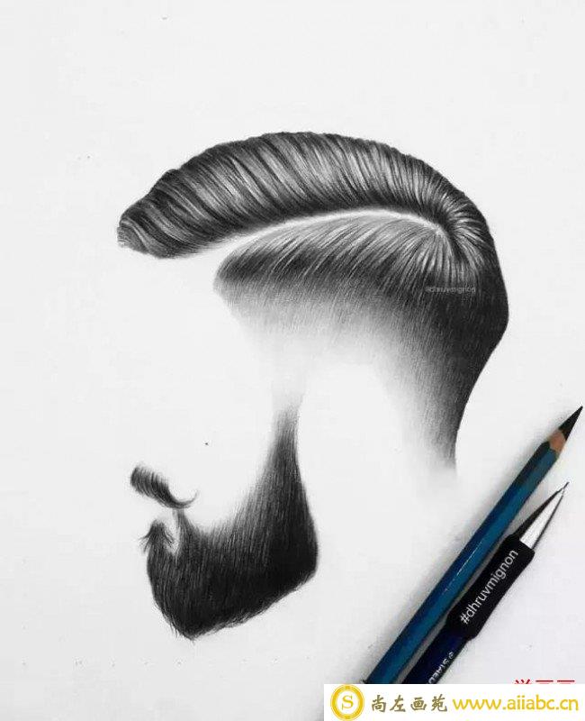 男士发型素描黑白手绘图片素材 2017男生帅酷发型案例示例图片_