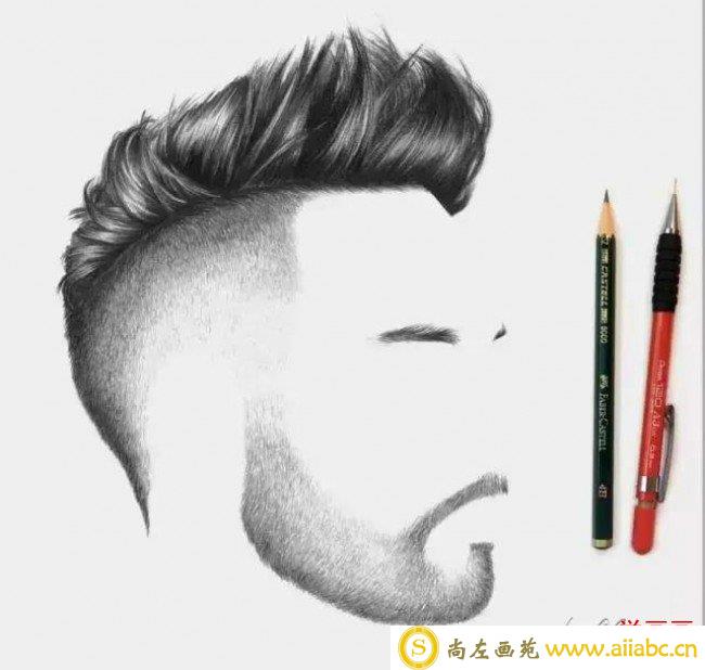 男士发型素描黑白手绘图片素材 2017男生帅酷发型案例示例图片_