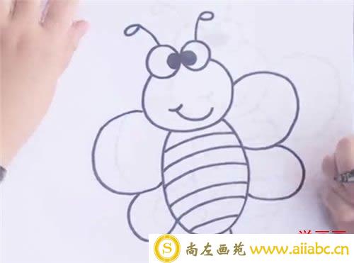 简笔画小蜜蜂的画法 彩色小蜜蜂简笔画步骤图片
