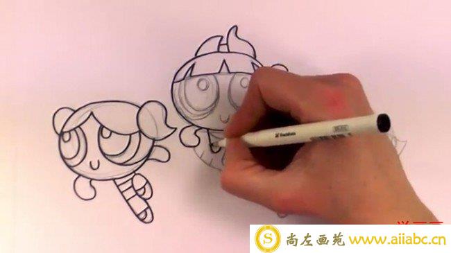 【视频】飞天少女警简笔画手绘视频教程 铅笔+针管笔+彩笔简单画法和上色_