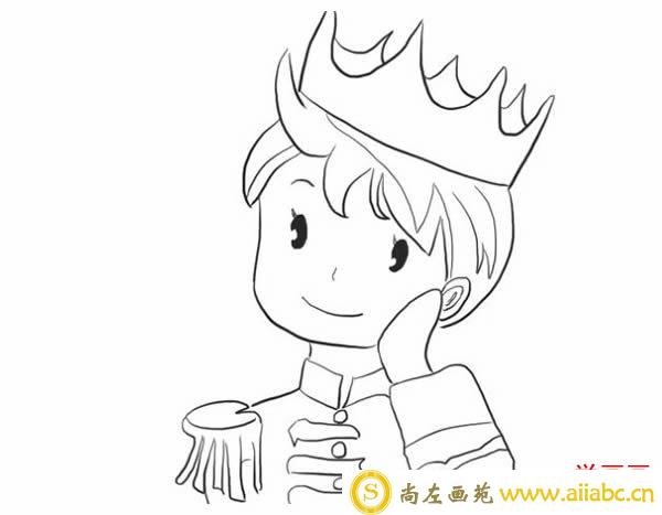 戴王冠的王子简笔画步骤图