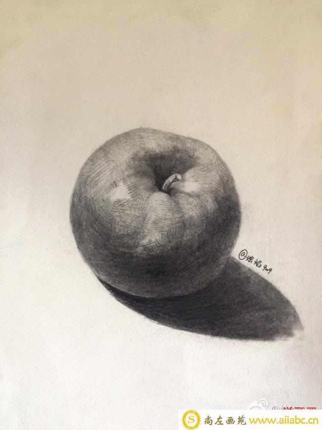 苹果的素描画手绘教程图片 苹果素描画怎么画 苹果素描的画法_