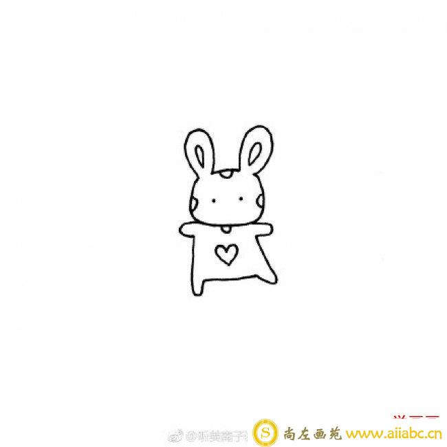 可爱活泼玩耍的小兔子简笔画画法教程图片 玩球的小兔子简笔画_
