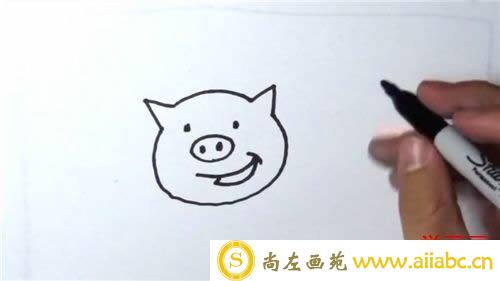小猪简笔画的画法步骤图解