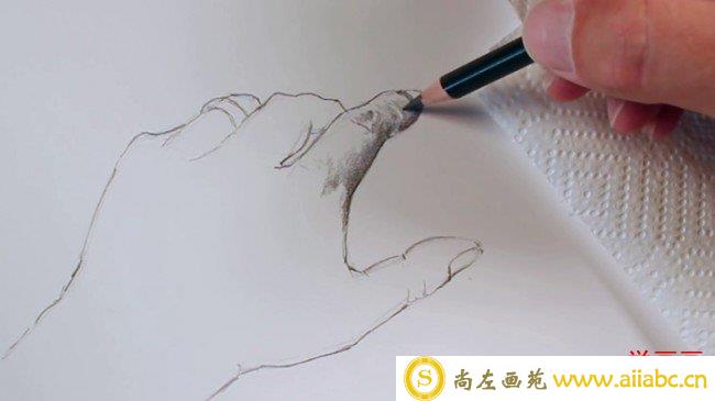 【视频】素描人物的手怎么画手绘视频教程 教你画手的铅笔素描画画法_