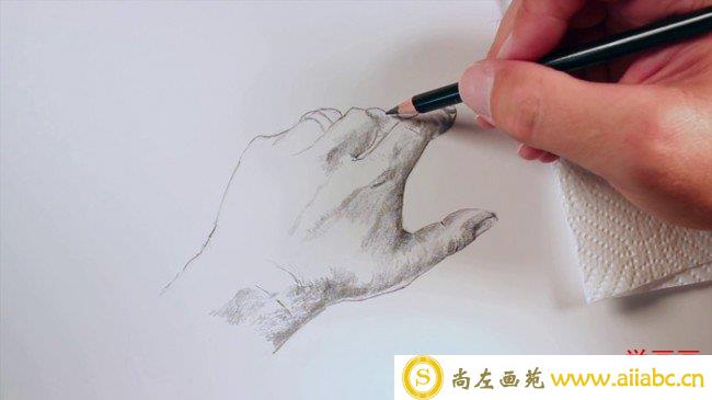【视频】素描人物的手怎么画手绘视频教程 教你画手的铅笔素描画画法_
