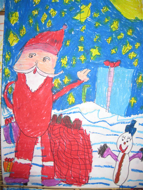 圣诞老人简笔画：圣诞老人的耳朵