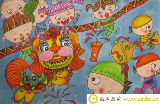元宵节舞狮子儿童画简易画 画元宵节的很好看的画怎么画