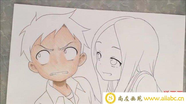 【视频】超可爱的男女卡通动漫彩铅手绘视频教程步骤过程 表情很可爱_