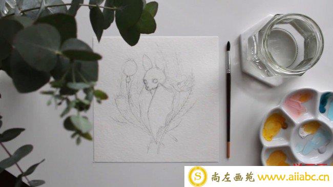 【视频】可爱的蝙蝠清新水彩手绘视频教程图片 蝙蝠水彩的画法步骤过程_