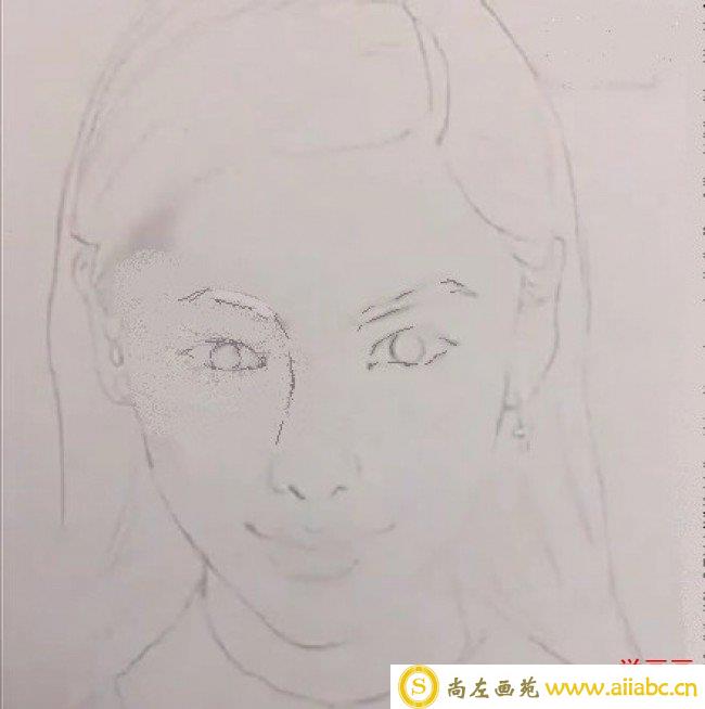 女神Angelababy素描头像手绘画教程图片 明星Angelababy怎么画 Angelababy画法_