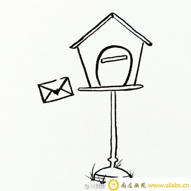 小邮箱怎么画 邮箱的画法 邮箱简笔画图片 也可以做小鸟屋哦_