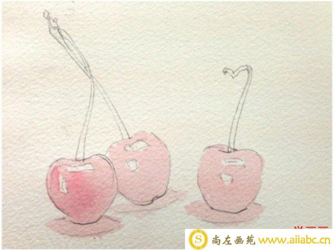 好看的小樱桃怎么画 樱桃水彩画法上色步骤和技巧_