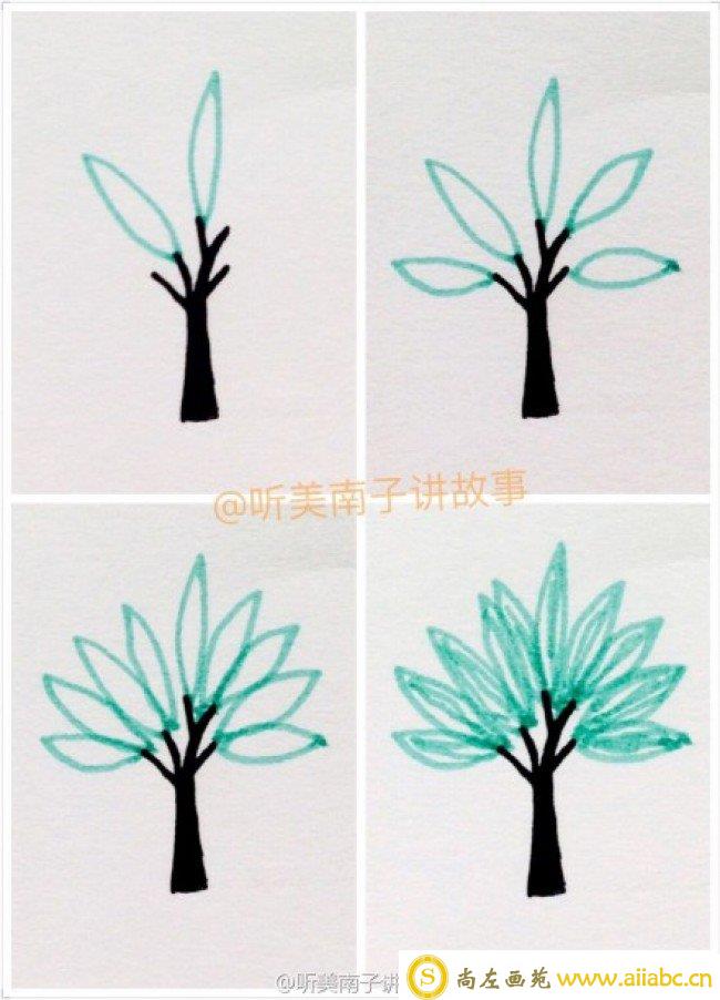 小树简笔画图片大全 小树怎么画简笔画图教程 儿童画小树的画法_
