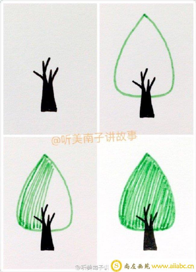 小树简笔画图片大全 小树怎么画简笔画图教程 儿童画小树的画法_
